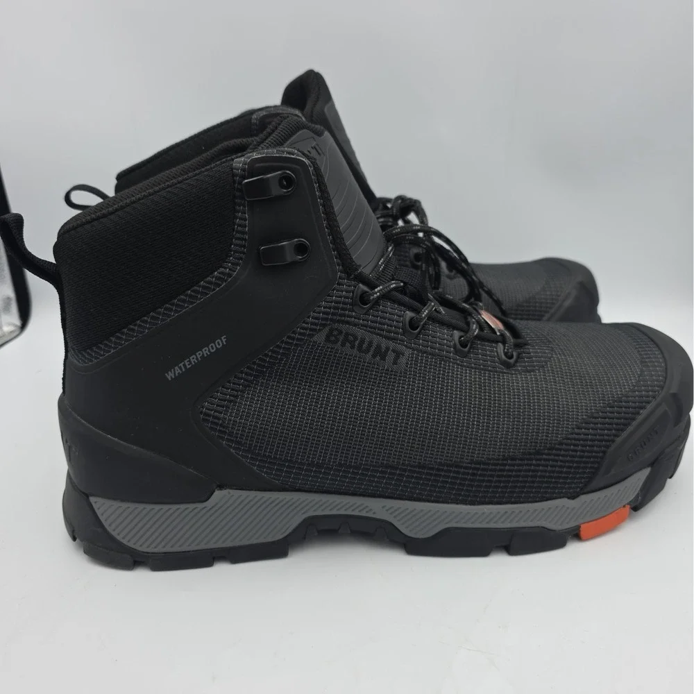 Size 10.5 Brunt Ryng Comp Toe Work Boots Black Waterproof Slip Resistant